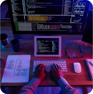 Engineer writing backend code
